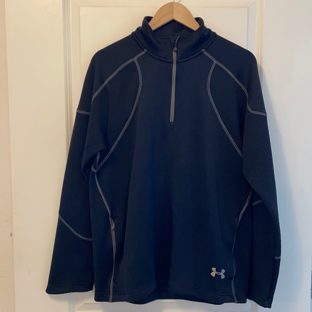 Men’s Under Armour 1/4 Zip Black Sweatshirt Large